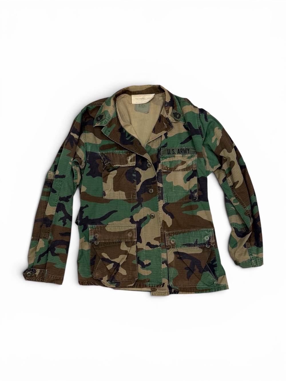 Vintage U.S. Army Woodland Camouflage Field Jacket - Green/Brown/Black